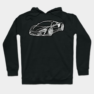 McLaren 560s Wireframe White Drawing Hoodie